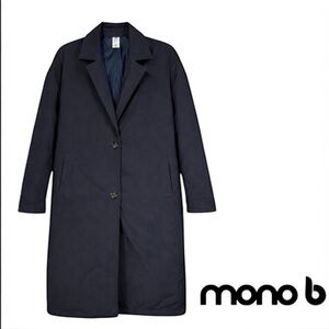 Mono B Women’s Longline Black Puffer Coat Jacket Sz S/M Style KJ12048